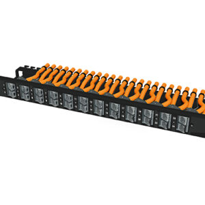 preLink® / fixLink® Winkelpanel 30° 1HE, 24 x Keystone rechts, schwarz