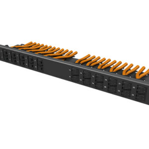 preLink® / fixLink® Winkelpanel 30° 1HE, 24 x Keystone 12 links/12 rechts, schwa