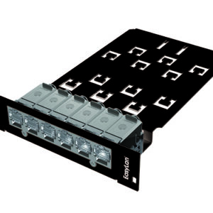 preLink® RZ-Einschubmodul 6 x RJ45, 3HE 7TE, Kat.6A ISO/IEC, AWG 24–22, schwarz