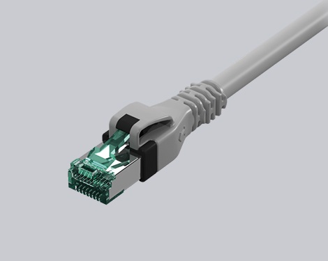 DualBoot Push-Pull Patchkabel RJ45, Kat.6A ISO/IEC, S/FTP, grau, 3.0m