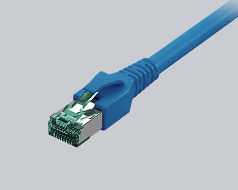 Patchkabel FlexBoot RJ45, Kat.6A ISO/IEC, S/FTP, blau, 2.5m