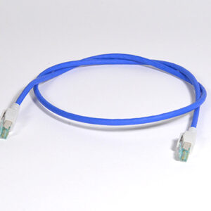 FlexBoot Patchkabel RJ45, Kat.6A ISO/IEC, S/FTP, blau/grau, 1.0m