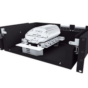H.D.S. Spleissverteilerbox, 19" 3HE, 24 Spleisskassetten, schwarz