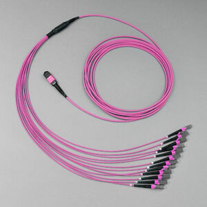Fanout, MTP®/MPO female-8xLCPC, 50/125µm OM4, 7.5m