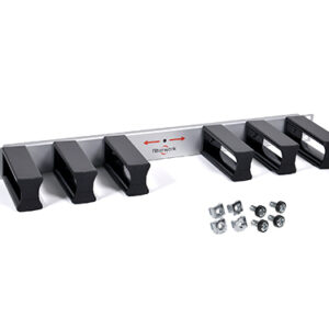Patchkabelführung 1HE, 6 x Kabelbügel, Alu, 100mm