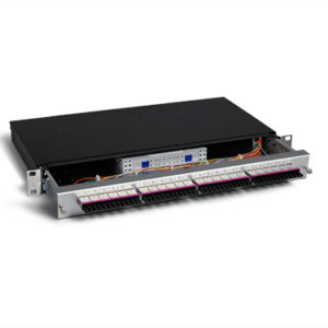 KEV 1HE Aluminium, 48 x E2000PC, 50/125µm OM4, Compact