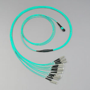 Fanout, MTP®/MPO male-12xE2000PC, 50/125µm OM3, 7.5m