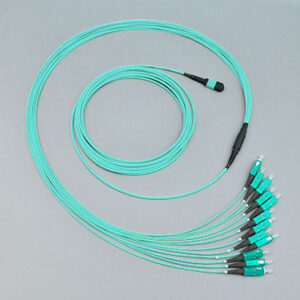 Fanout, MTP®/MPO male-12xSCPC, 50/125µm OM3, 5.0m
