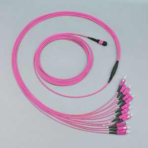 Fanout, MTP®/MPO male-12xSCPC, 50/125µm OM4, 2.0m
