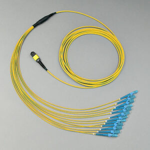 Fanout, MTP®/MPO APC male-12xLCPC, 9/125µm, 5.0m