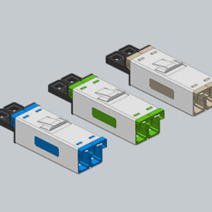 Kupplung E2000APC, SM, Duplex, grün, Einrastflansch, H&S
