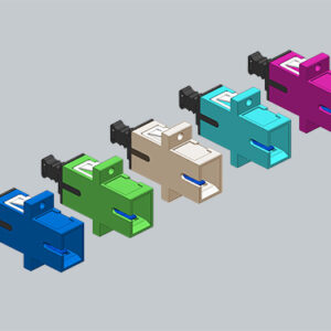 Kupplung SCPC, MM, simplex, magenta, mit Flansch + Gewinde